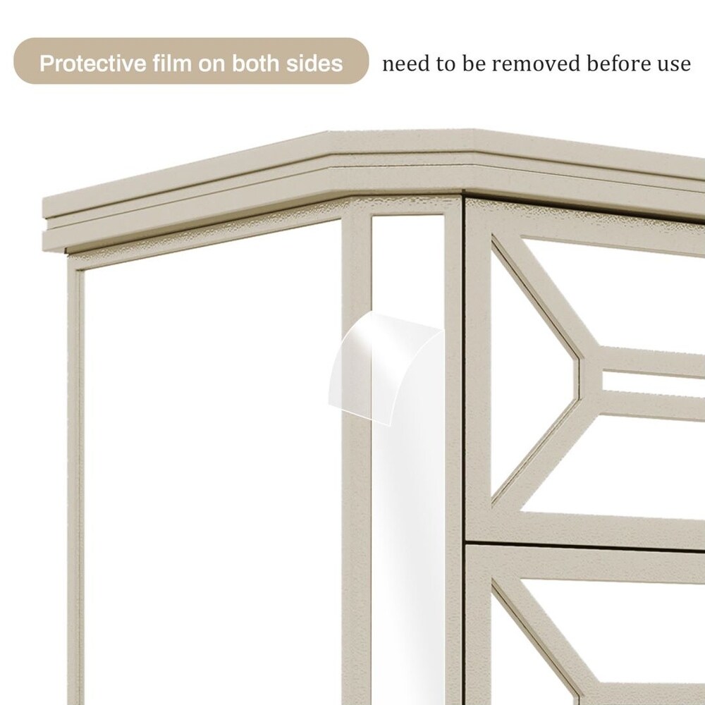 Silver Elegant Mirrored 2 Drawer Side Table with Golden Lines