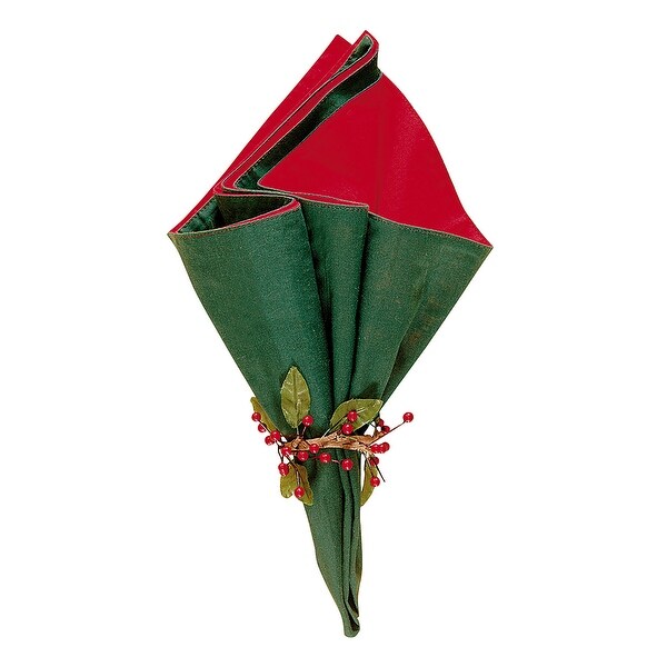 Red and Green Cotton Napkin 18 x 18 Set of 4