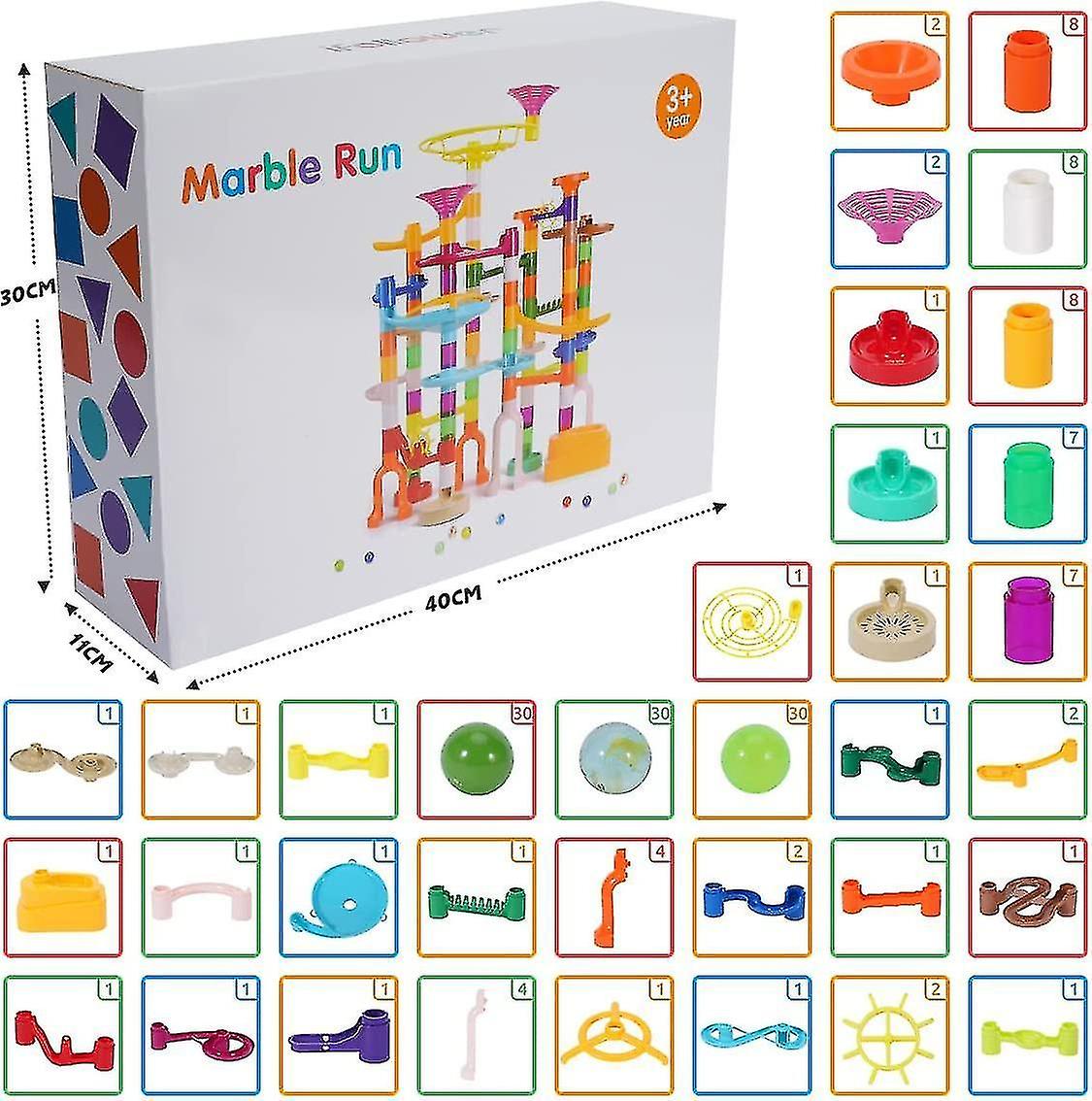 Marble Run， 166pcs Building Blocks Game Stem Educational Learning Toy， Upgraded Version Novel Part S