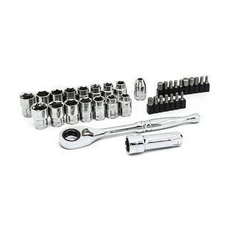 Husky 38 in. Drive 6-Point Pass-Thru Ratchet and Socket Set (35-Piece) H3DTHRU35PCSWS