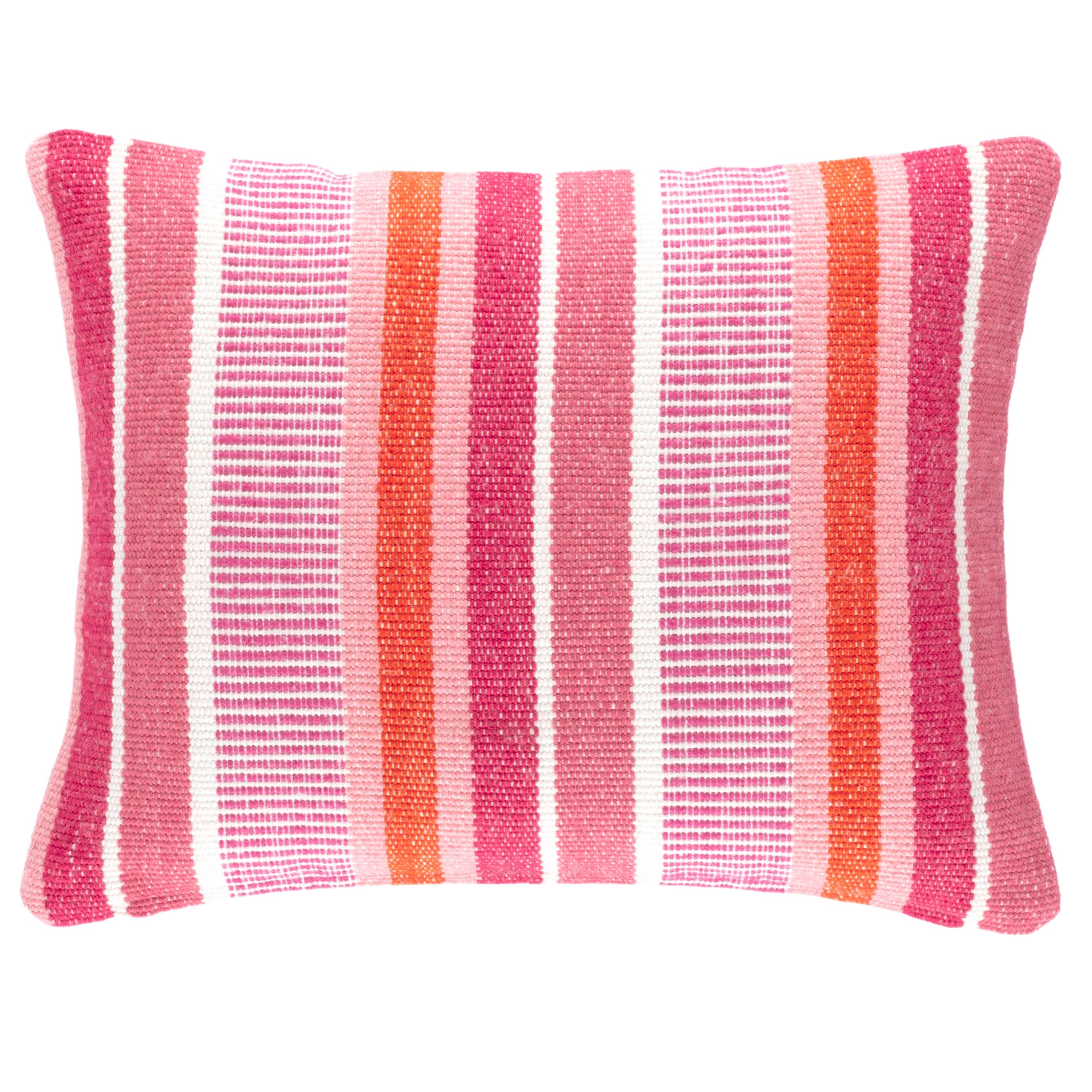 Always Greener Pink/Orange Indoor/Outdoor Decorative Pillow