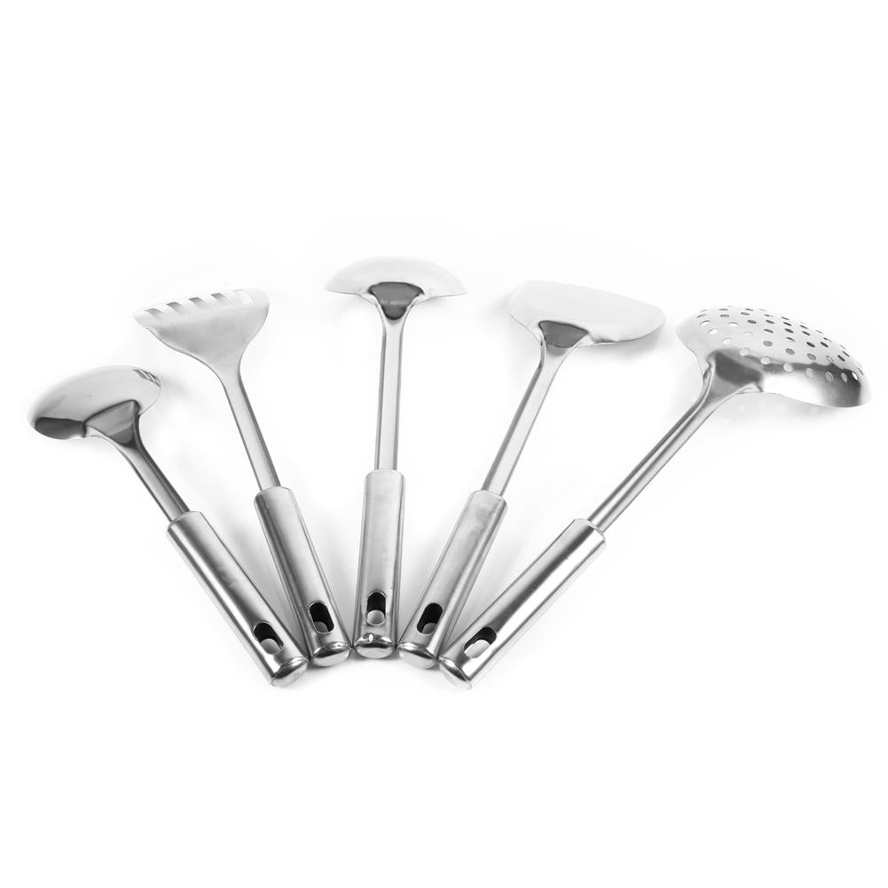 Ashata 5Pcs Multi-functional Kitchen Utensil Set Stainless Steel Spoons Shovel Spatula Cooking Tools , Stainless Steel Kitchen Tool Set,Kitchen Utensil Set