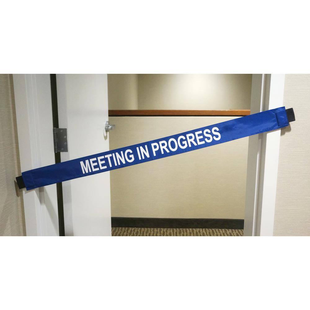 Magnetic Door Barrier Nylon Meeting in Progress Door Banner with Magnetic Ends fits Up To A Standard 36 in. W doorway MIP-S-01