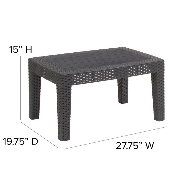 Emma And Oliver Outdoor Rattan Coffee Table