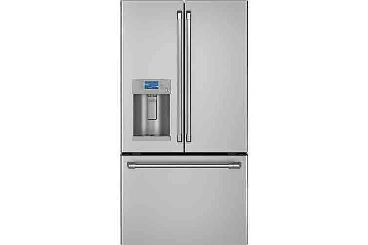 Cafe ENERGY STAR 27.8 Cu. Ft. Stainless Steel With Brushed Stainless Smart French-Door Refrigerator With Hot Water Dispenser