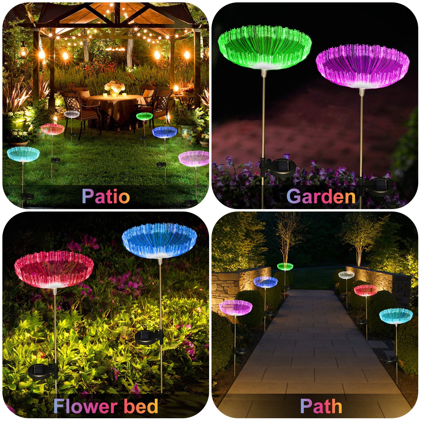 Solar Stake Lights Outdoor， EEEkit 7-Color Changing Solar Jellyfish Light Garden Flowers Stake Lights IP65 Waterproof for Patio Garden Yard Pathway (4pcs)