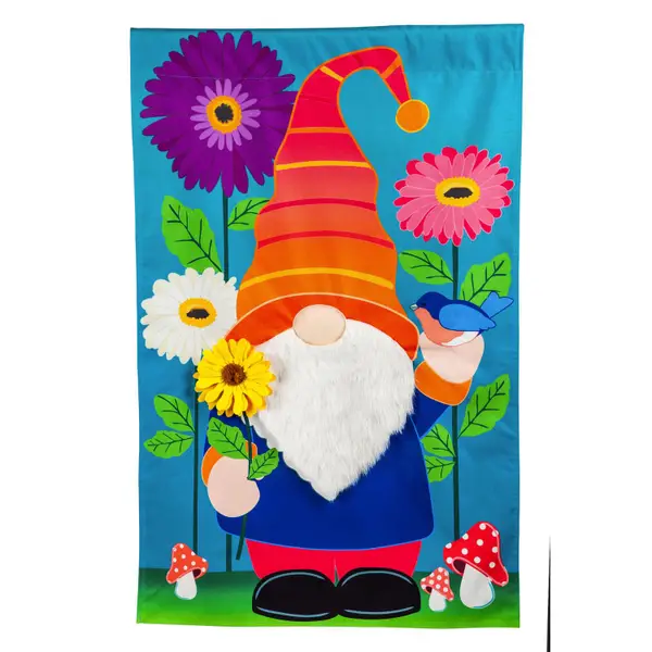 Evergreen Enterprises Garden Gnome Garden Linen Flag