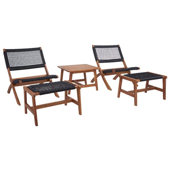 SAFAVIEH Casella Acacia/ Rope Outdoor Chair and Table Set