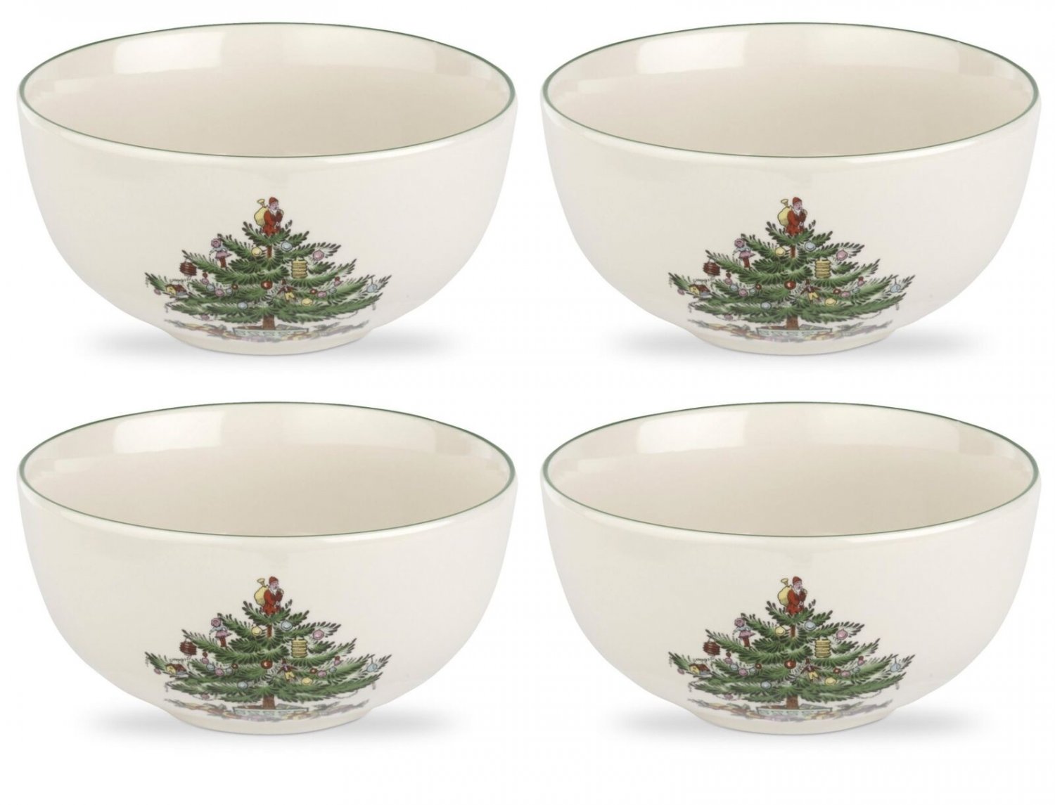 Spode Christmas Tree Fruit Salad Bowls， 5.5 Inch， Set of 4