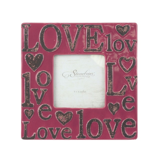 X 4 quot Worn Marsala Ceramic Love Frame Stonebriar Collection