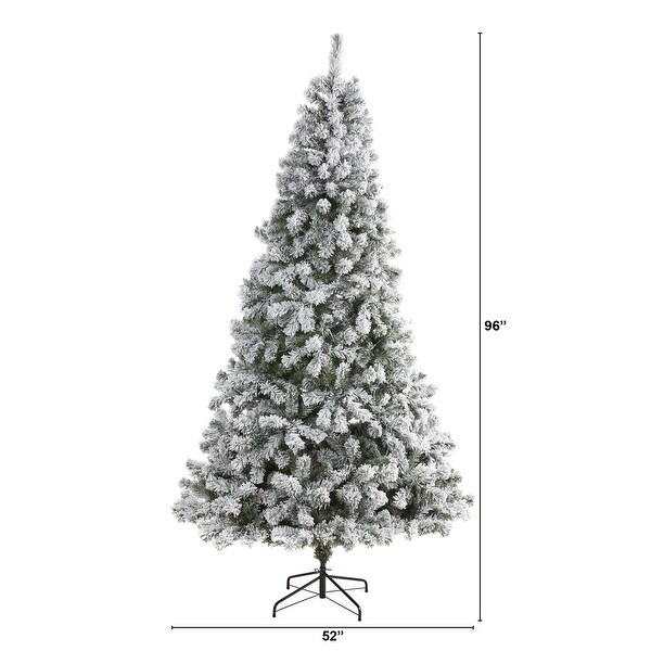 8' Flocked West Virginia Fir Christmas Tree