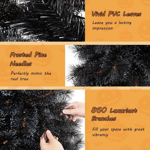 Costway 6/7/8 FT Halloween Tree with 362/572/860 Branch Tips Frosted