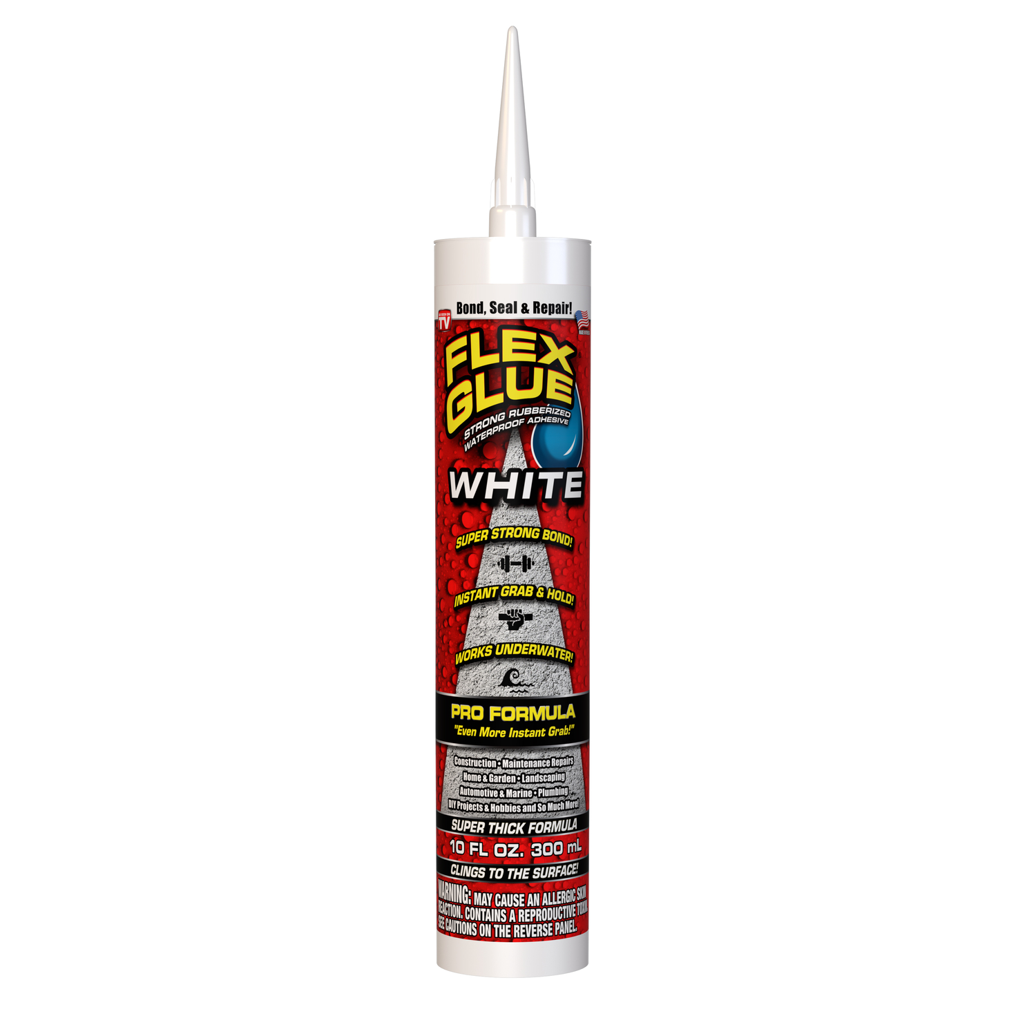 FLEX SEAL Family of Products FLEX GLUE White Rubberized Waterproof Adhesive 10 oz