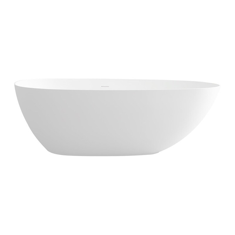 MEDUNJESS 67'' Freestanding Soaking Stone Resin Bathtub