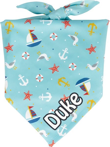 Frisco Nautical Personalized Dog and Cat Bandana