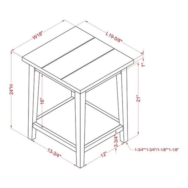 Furniture of America Lanningham Rustic 20-inch 1-shelf Side Table (Set of 2)