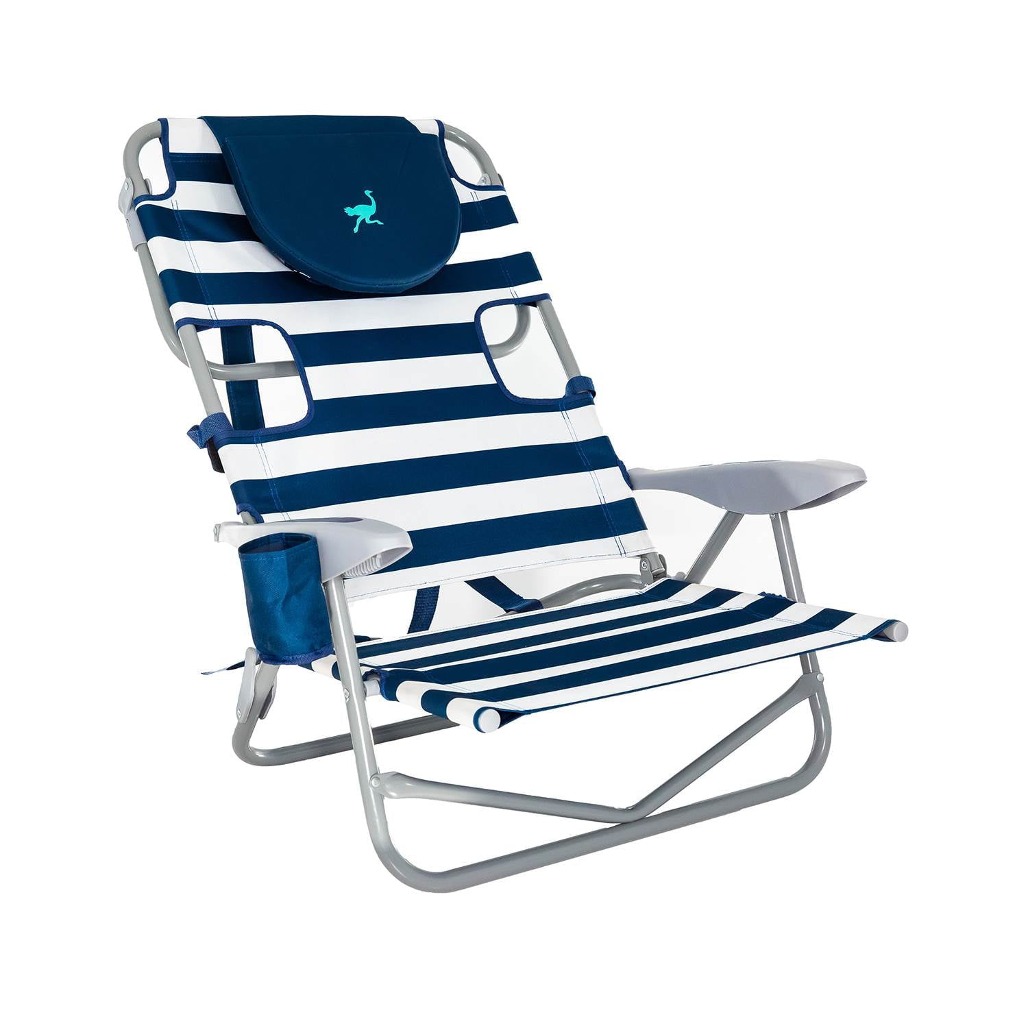 Ostrich On-Your-Back Outdoor Lounge 5 Position Recline Beach Chair (4 Pack)