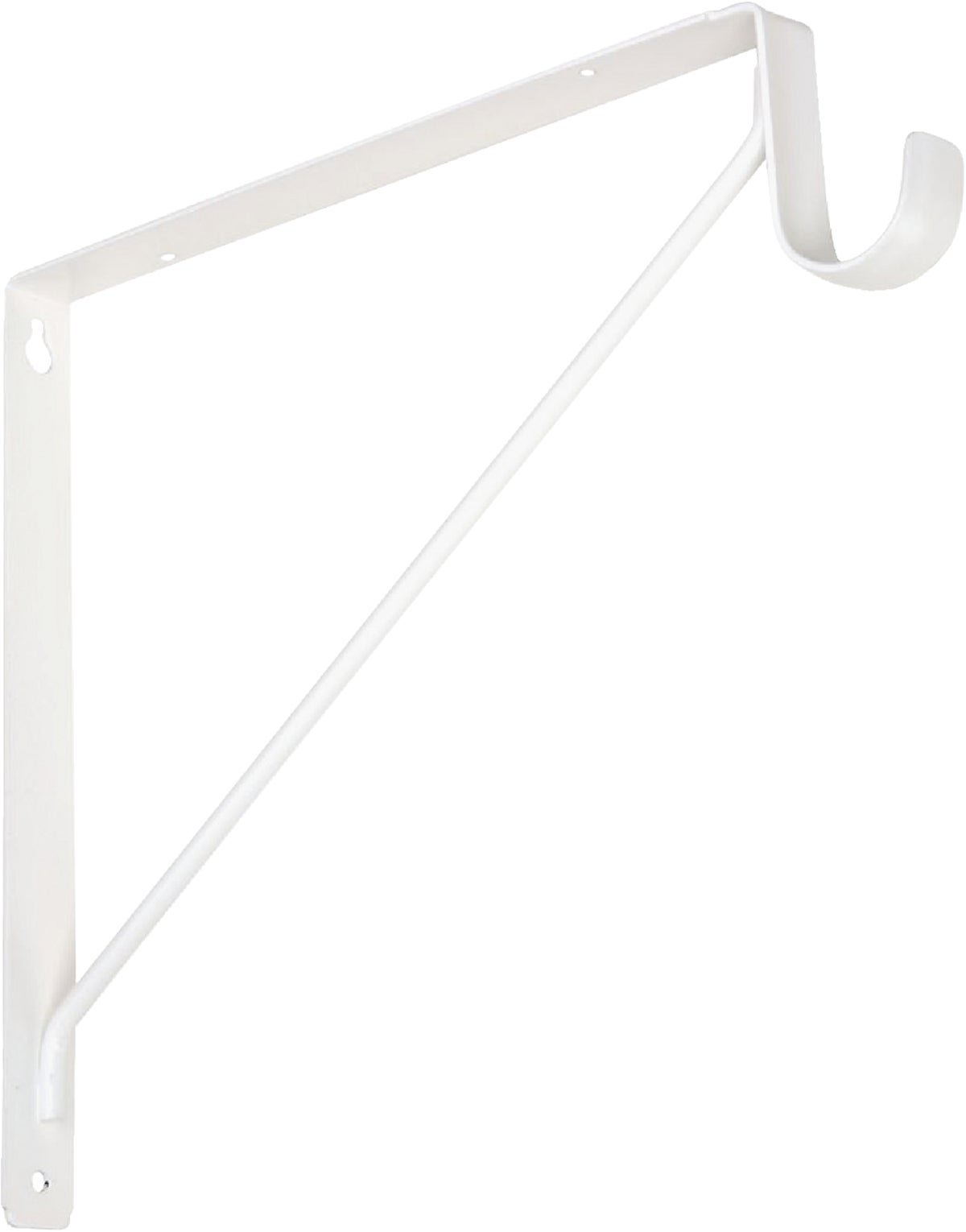 Knapeamp Vogt Fixed Shelfamp Rod Bracket White