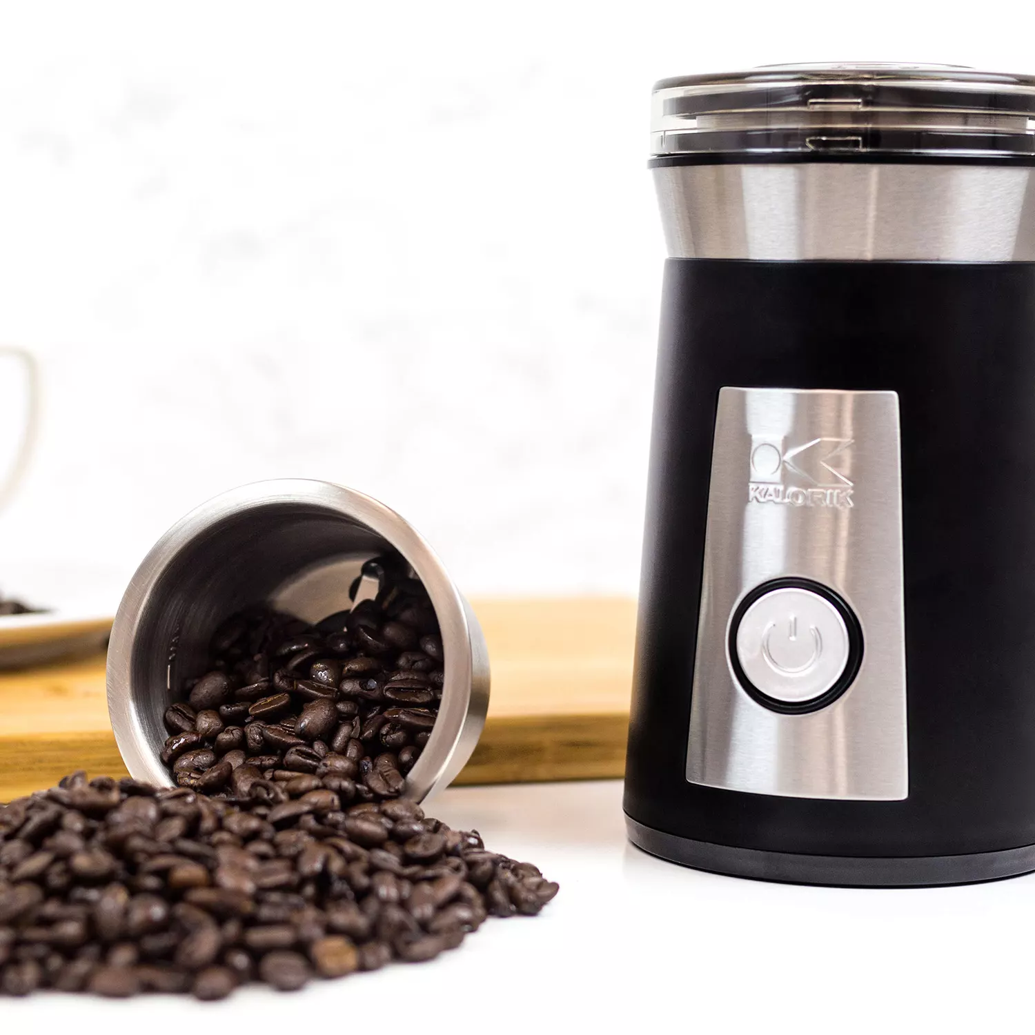 Kalorik Modern Multifunctional Coffee and Spice Grinder， Black and Stainless Steel