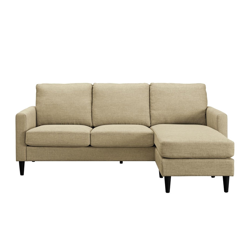 Dorel Living Beckie Reversible Sectional Sofa in Beige