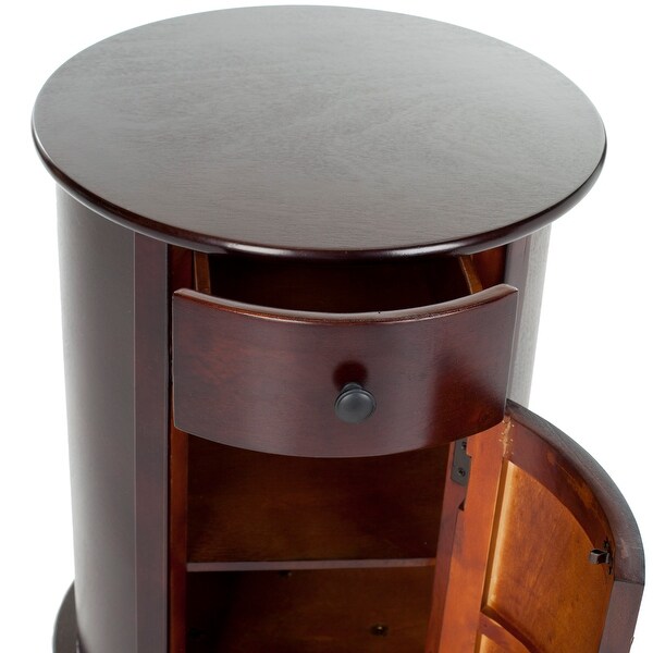 SAFAVIEH Cape Cod Dark Cherry Swivel Storage Accent Table - 17.7