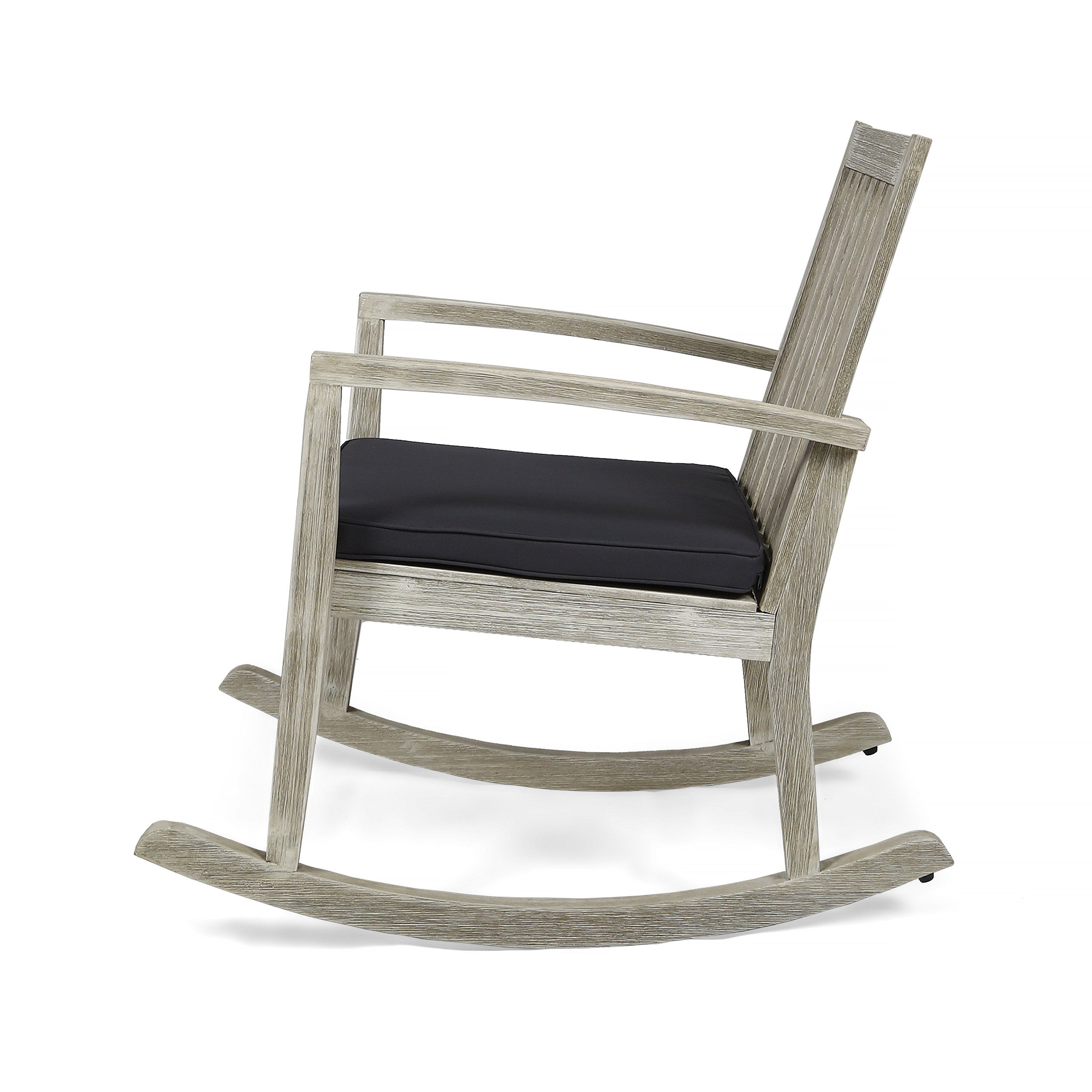 Yvonne Outdoor Acacia Wood Rocking Chair with Water-Resistant Cushions