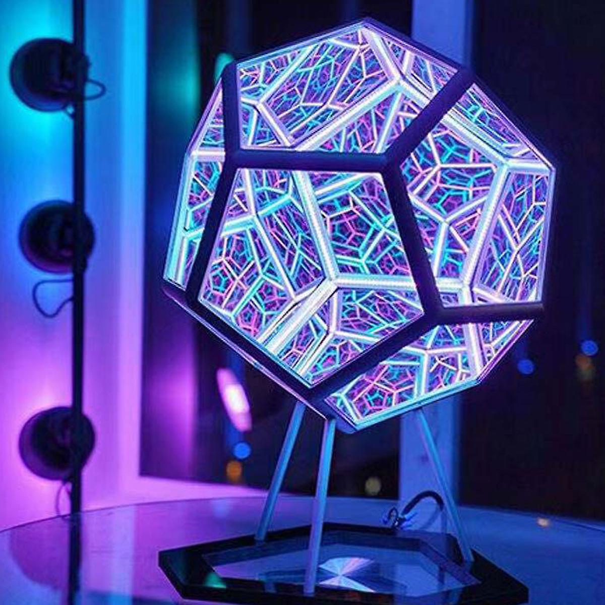 Infinity Dodecahedron Color Art Light Fantasy Geometry Space Led Art Lamp Usb Charging Christmas Gifts Decorations Night Light