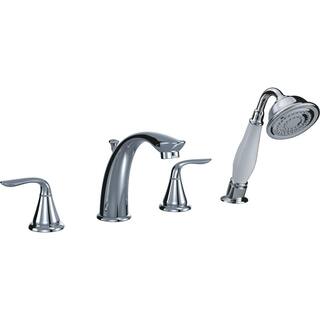 CMI inc Majestic Two Handle Top Deck Mount Roman Tub Faucet with Hand Held Shower in Polished Chrome 211-6620