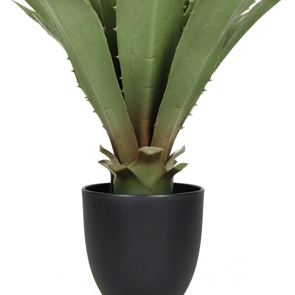 20in Artificial Agave Succulent Plant in Black Pot