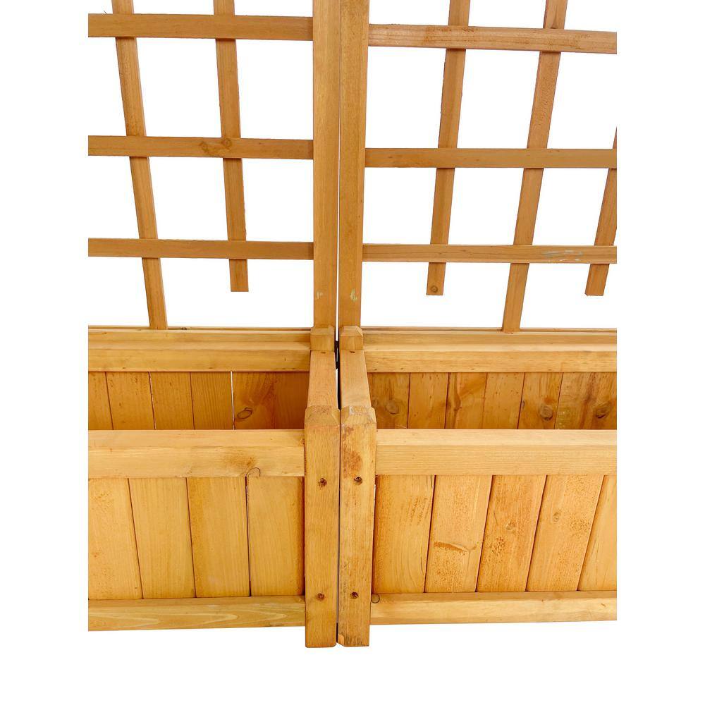 Ejoy 64 in. x 80 in. x 12 in. Solid Wood Garden Trellis with Planter Box TrellisWithPlanter_32x80x12_Combo