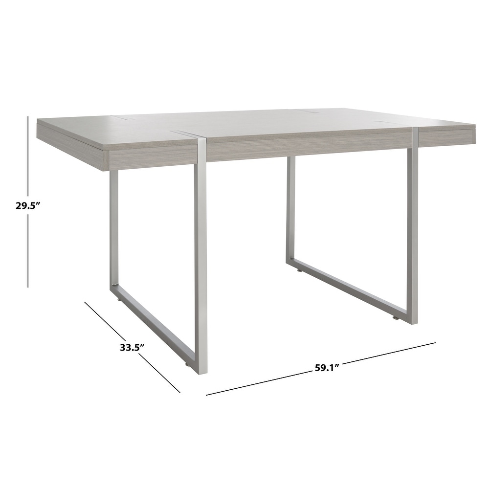 SAFAVIEH Cael Modern Industrial Farmhouse Dining Table   59 in. W x 33 in. D x 30 in. H