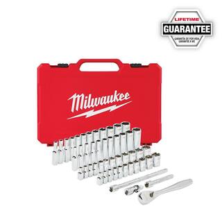 MW 14 in. Drive SAEMetric Ratchet and Socket Mechanics Tool Set with 14 in. Drive 9 in. Extended Ratchet (51-Piece) 48-22-9004-48-22-9005