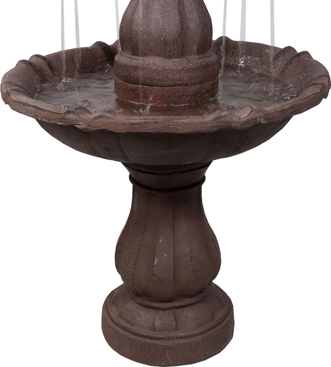 Sunnydaze Decor 2-Tier Curved Plinth Outdoor Water Fountain