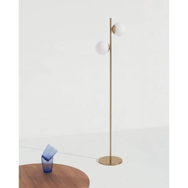 Brightech Sphere 2 LED Floor Lamp - Brass