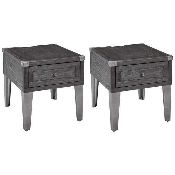 Todoe Contemporary Dark Gray Rectangular End Table