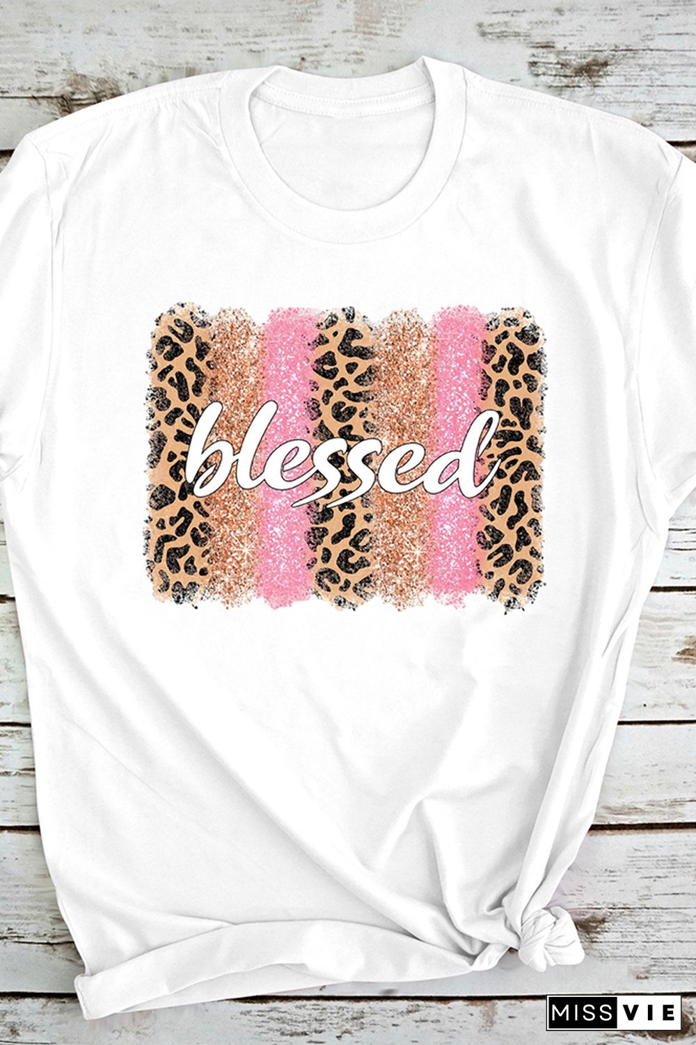 Blessed Faith Thankful Printed Graphic Tees for Women Wholesale Short Sleeve T shirts Top