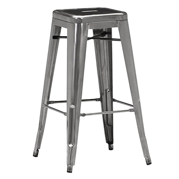 (Set of 2) Williston Modern Industrial Gunmetal Steel Counter 26” and Bar 29” Stool