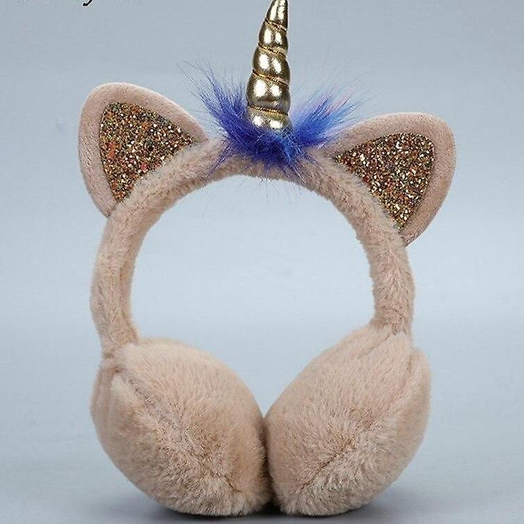 Children Cute Cat Winter Earmuffs， Warm Plush Ear Cover