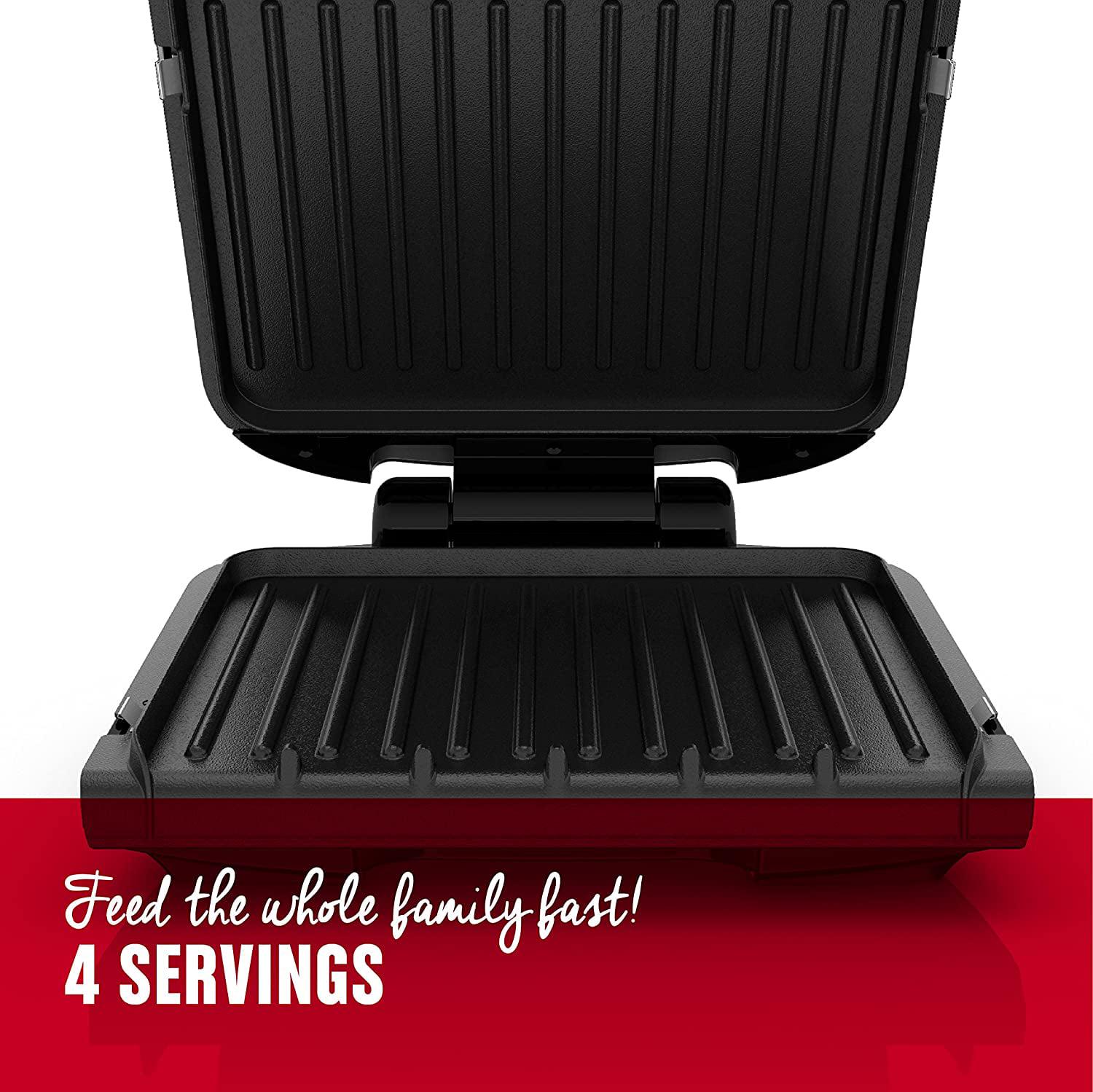 George Foreman 4Serving Removable Plate Electric Grill and Panini Press Black GRP1060B  Crowdfused