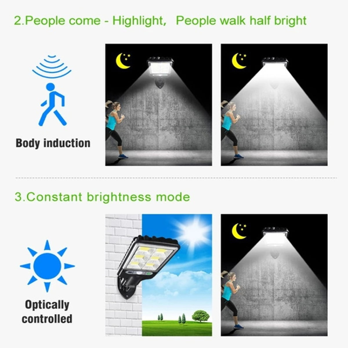 Solar Street Lights Outdoor，4 Pack Remote Control Solar Parking Lights Wireless Ip65 Motion Sensor Solar Security Wall Light with 3 Modes for Garden，Street，Deck，Yard，Garage，Patio