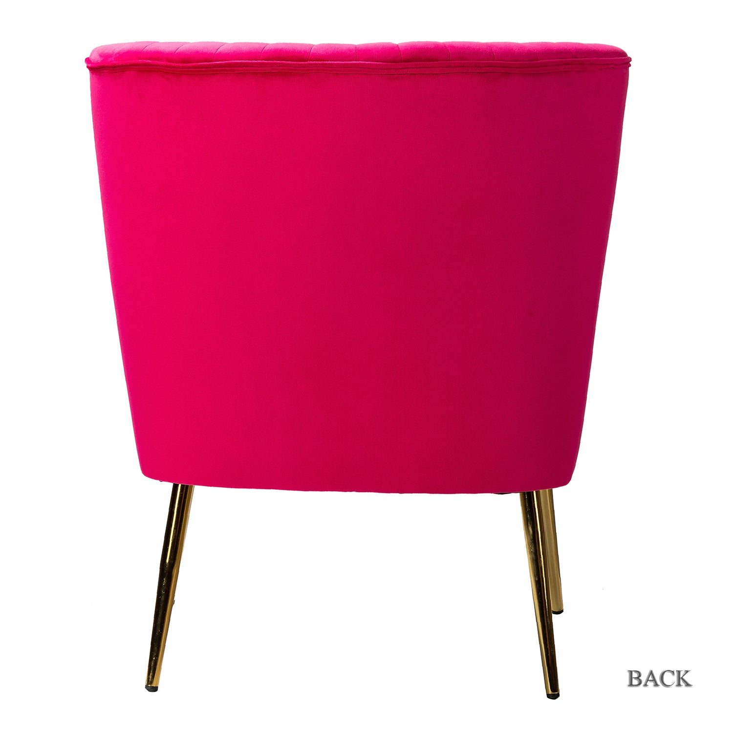 14 Karat Home Velvet Accent Chair Upholstered Transitional Armless Side Chairs Gold Leg Bedroom Living Room Fushia