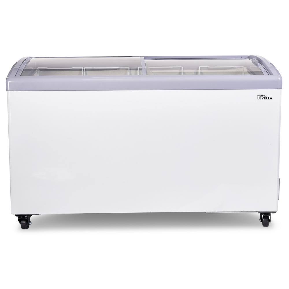 Premium LEVELLA 7.4 cu. ft ResidentialCommercial Curved Glass Top Chest Freezer in White PFR740G