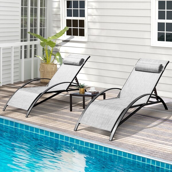 EROMMY Outdoor Patio Lounge Chair，Adjustable Recliner Outdoor Lounge Chairs，Multiple Colors Available