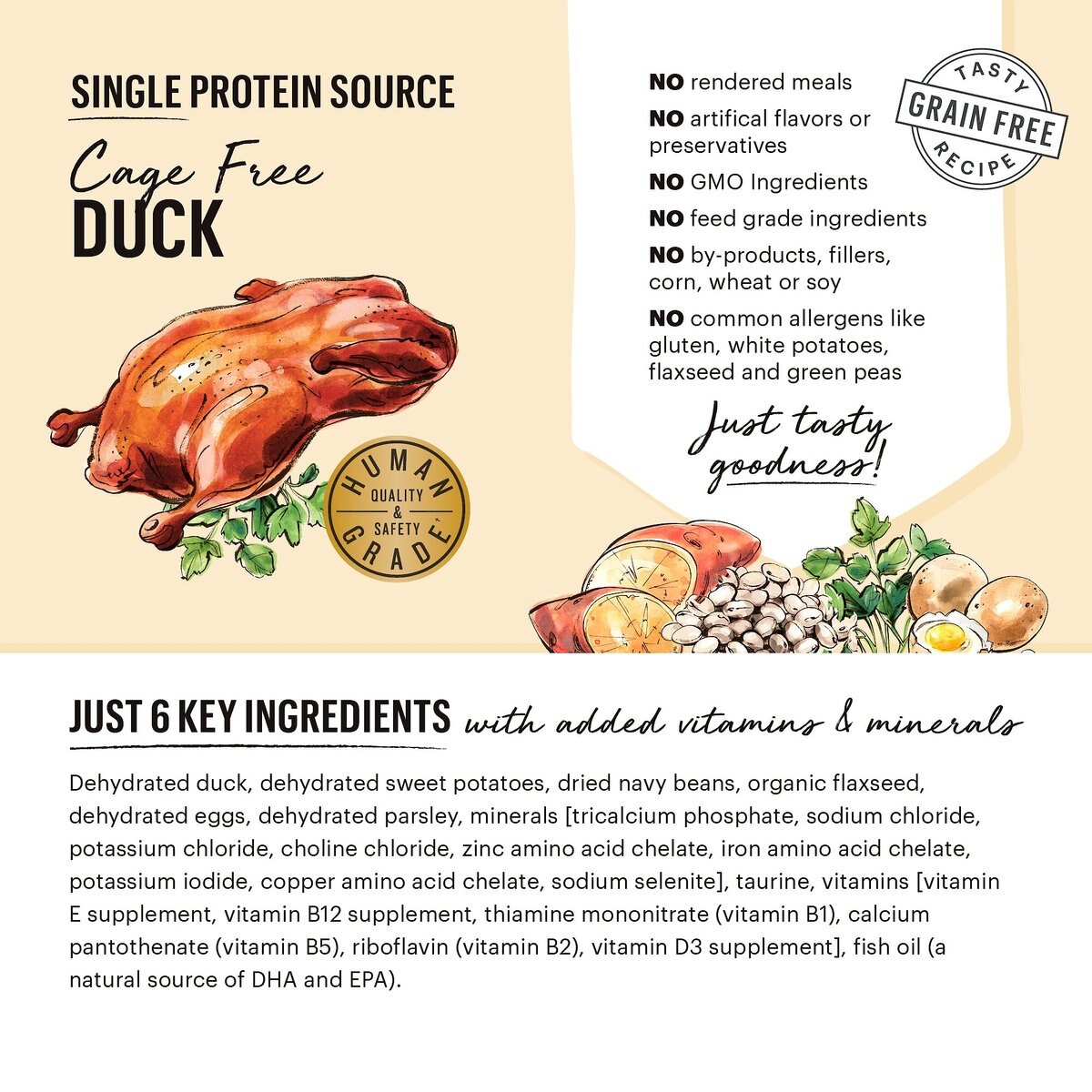 The Honest Kitchen Limited Ingredient Diet Duck Recipe Grain-Free Dehydrated Dog Food