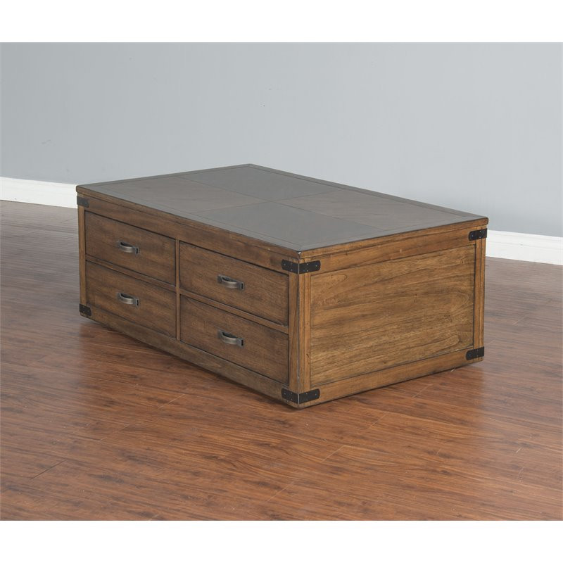 Pemberly Row 50 quotTransitional Wood Coffee Table in Medium Brown   Transitional   Coffee Tables   by Homesquare  Houzz