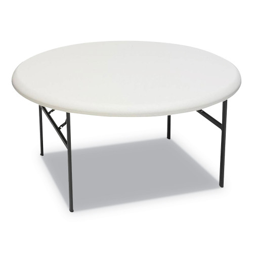 Iceberg IndestrucTable Classic Folding Table， Round Top， 200 lb Capacity， 60