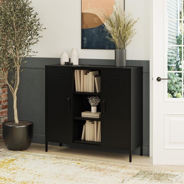 Systembuild Evolution Bonanza 2 Door Metal Locker Console Table w/ Storage