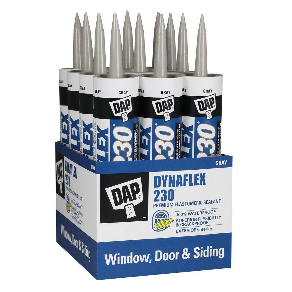 DAP Dynaflex 230 10.1 oz. Gray Premium Latex ExteriorInterior Window Door and Trim Sealant (12-Pack) 7079818286