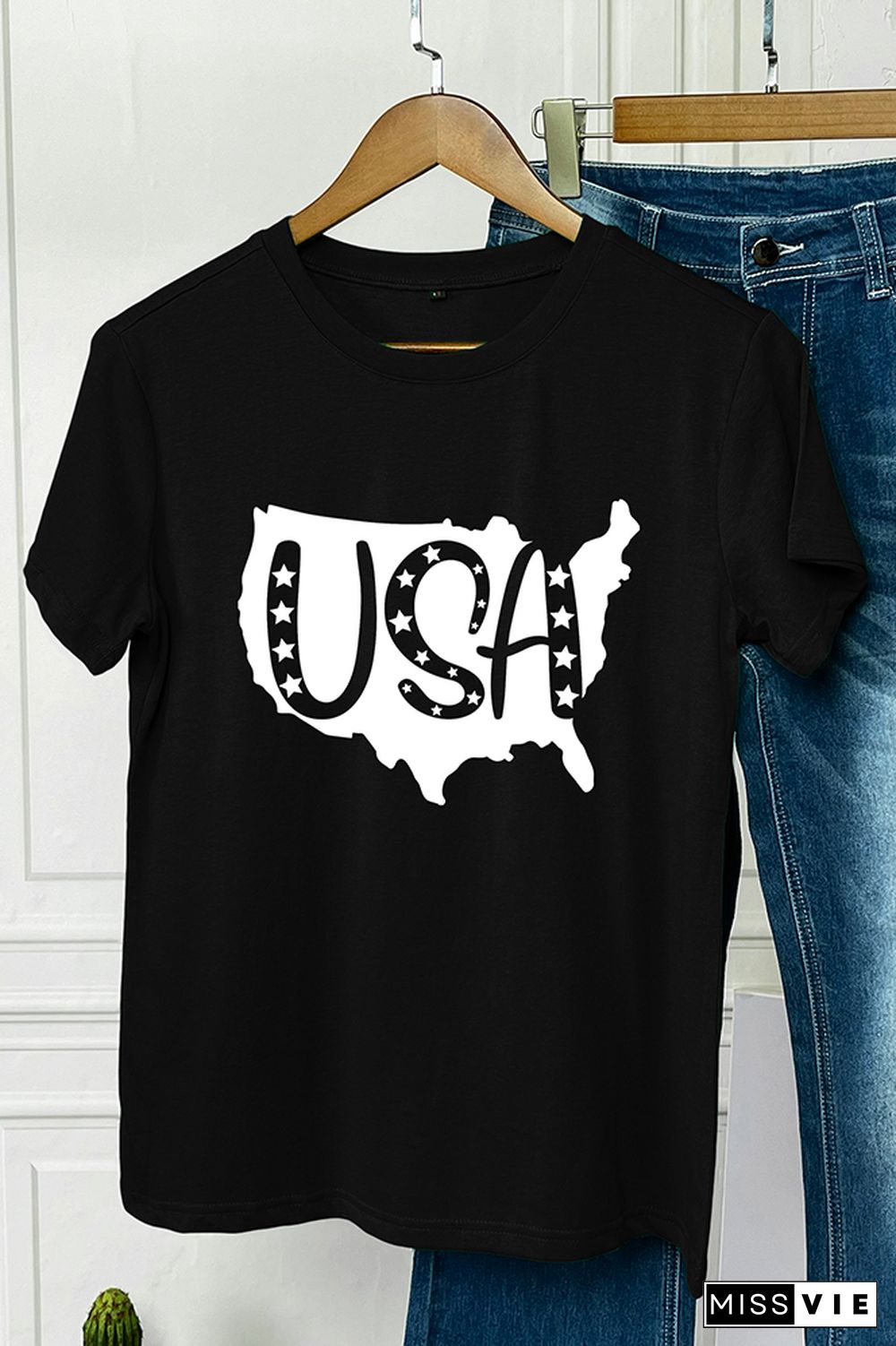 USA 4th of July Short Sleeve Graphic Tee Wholesale