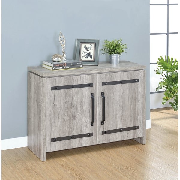 2 Doors Accent Cabinet In Grey Driftwood